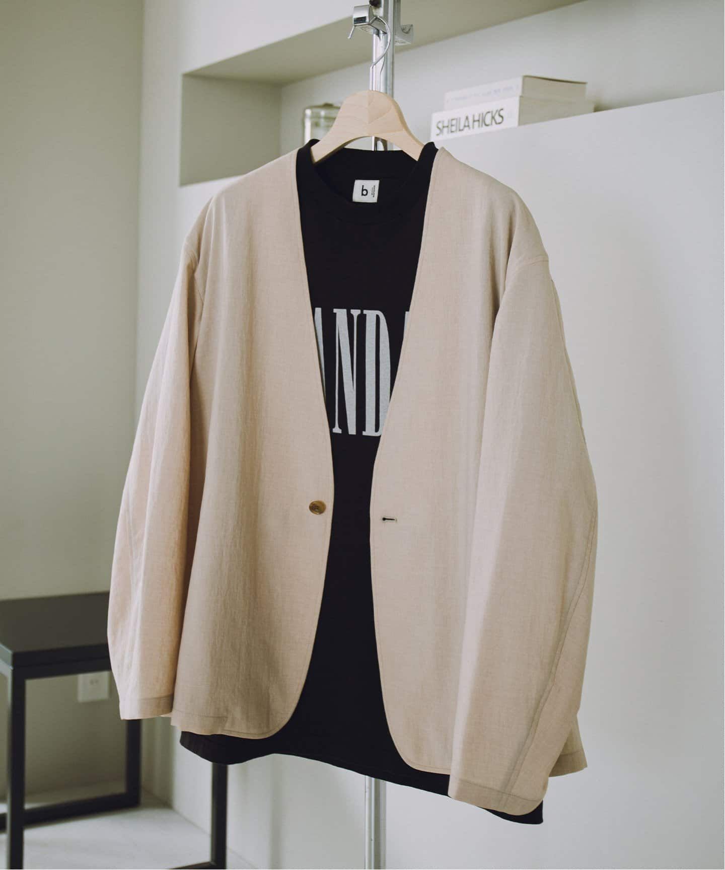JS/EVALET ST NOCOLLAR JK/夾克/米色(027)/S