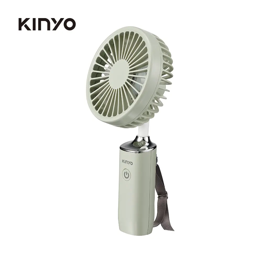 KINYO手持充電風扇/ 3.8吋/ 綠/ UF-187G