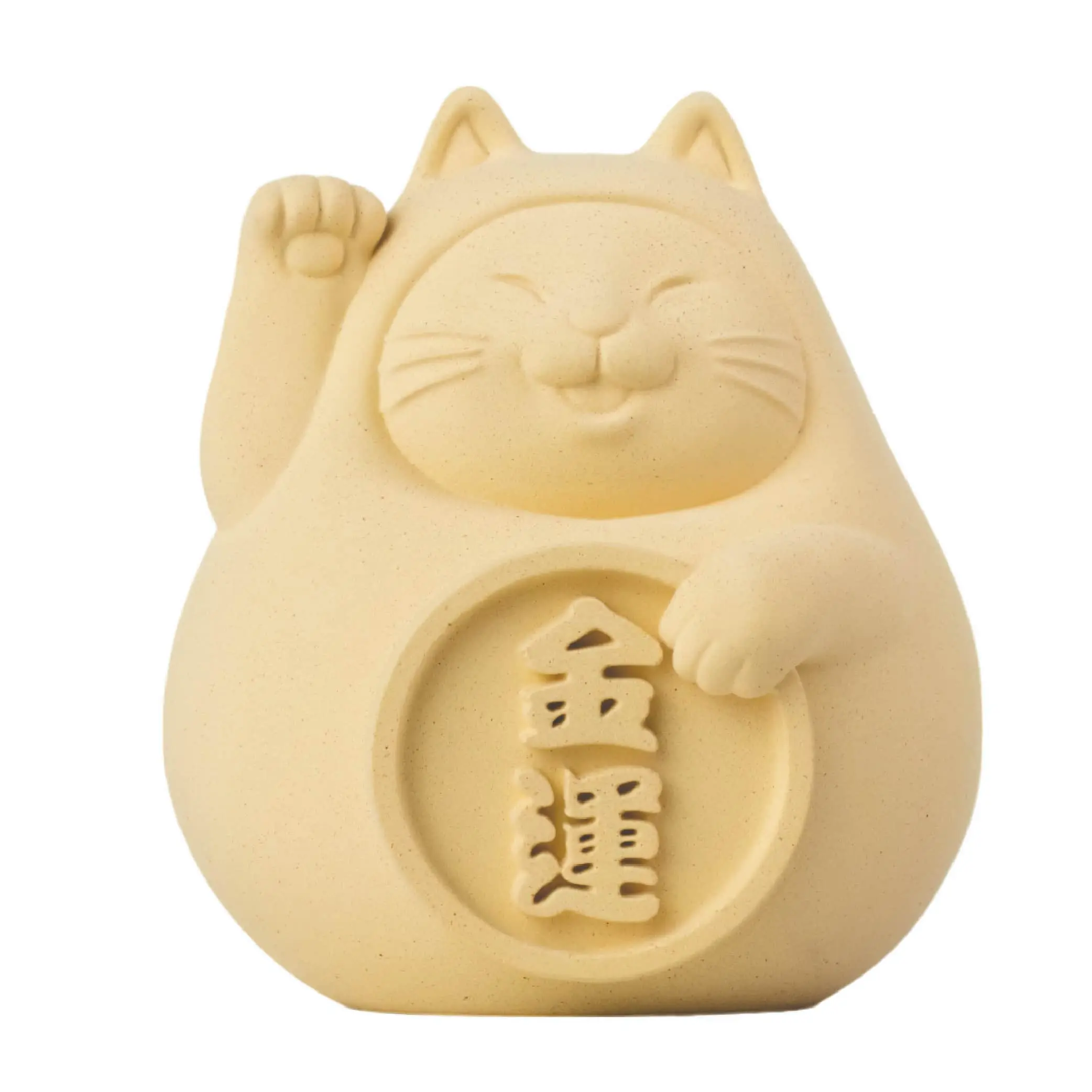氺の尼 泥研製所胖胖金運貓/ 6cm/ 單入/ 招財黃