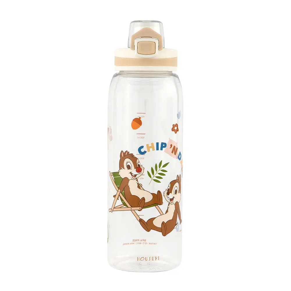 HOUSUXI迪士尼奇奇蒂蒂Tritan彈蓋水瓶/ 900ml