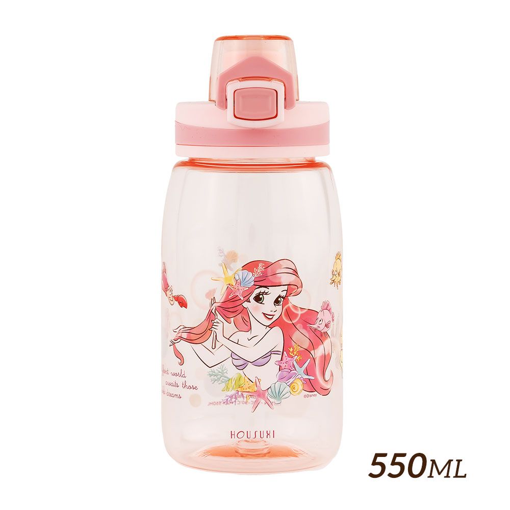 HOUSUXI迪士尼小美人魚Tritan彈蓋水瓶/ 550ml