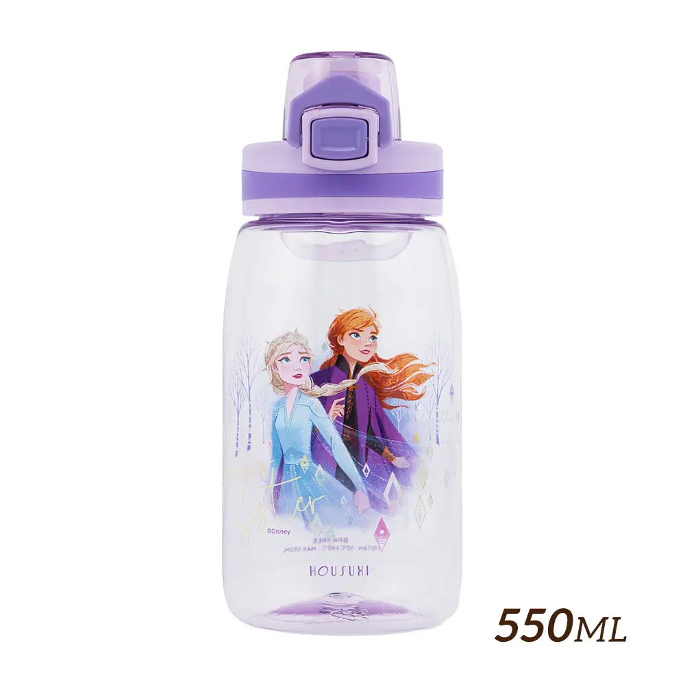 HOUSUXI迪士尼冰雪奇緣Tritan彈蓋水瓶/ 550ml