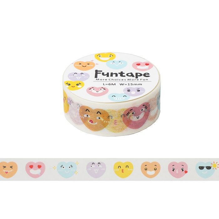 Funtape 15W特色紙膠帶/ 正能量心心