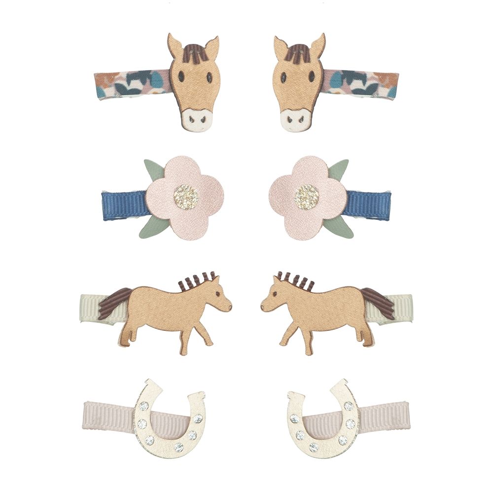 Mimi & Lula AW24鄉村家園俏皮小馬迷你髮夾/ 8入