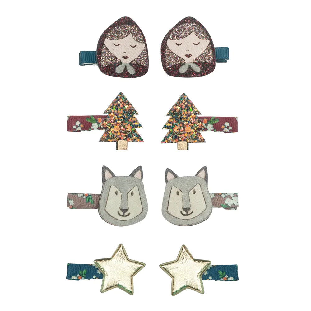 Mimi & Lula AW24魔幻林地小紅帽迷你髮夾/ 8入