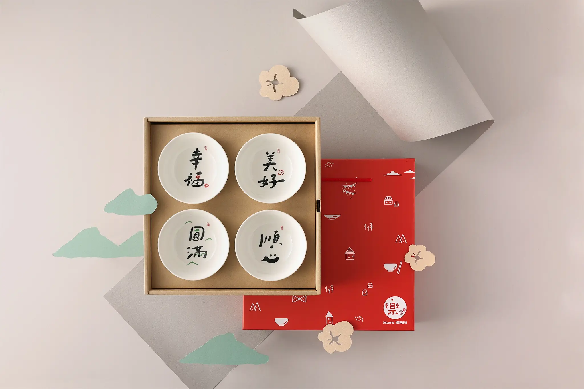 Mao's樂陶陶日日祝福幸福美好圓滿順心四入禮盒組