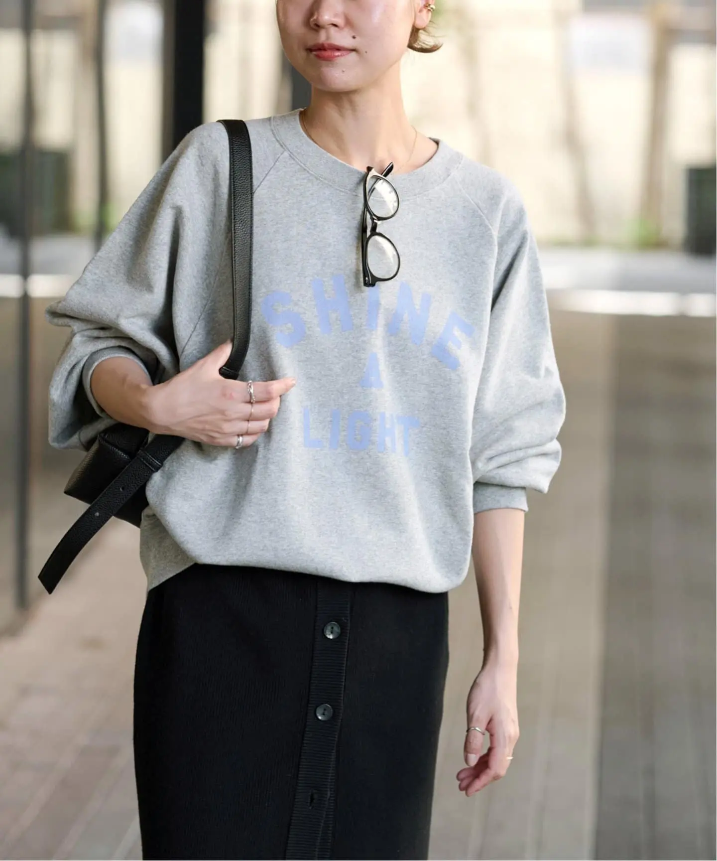 JS Relume/SHINE LOGO SWEAT/上衣/灰色(007)/FREE