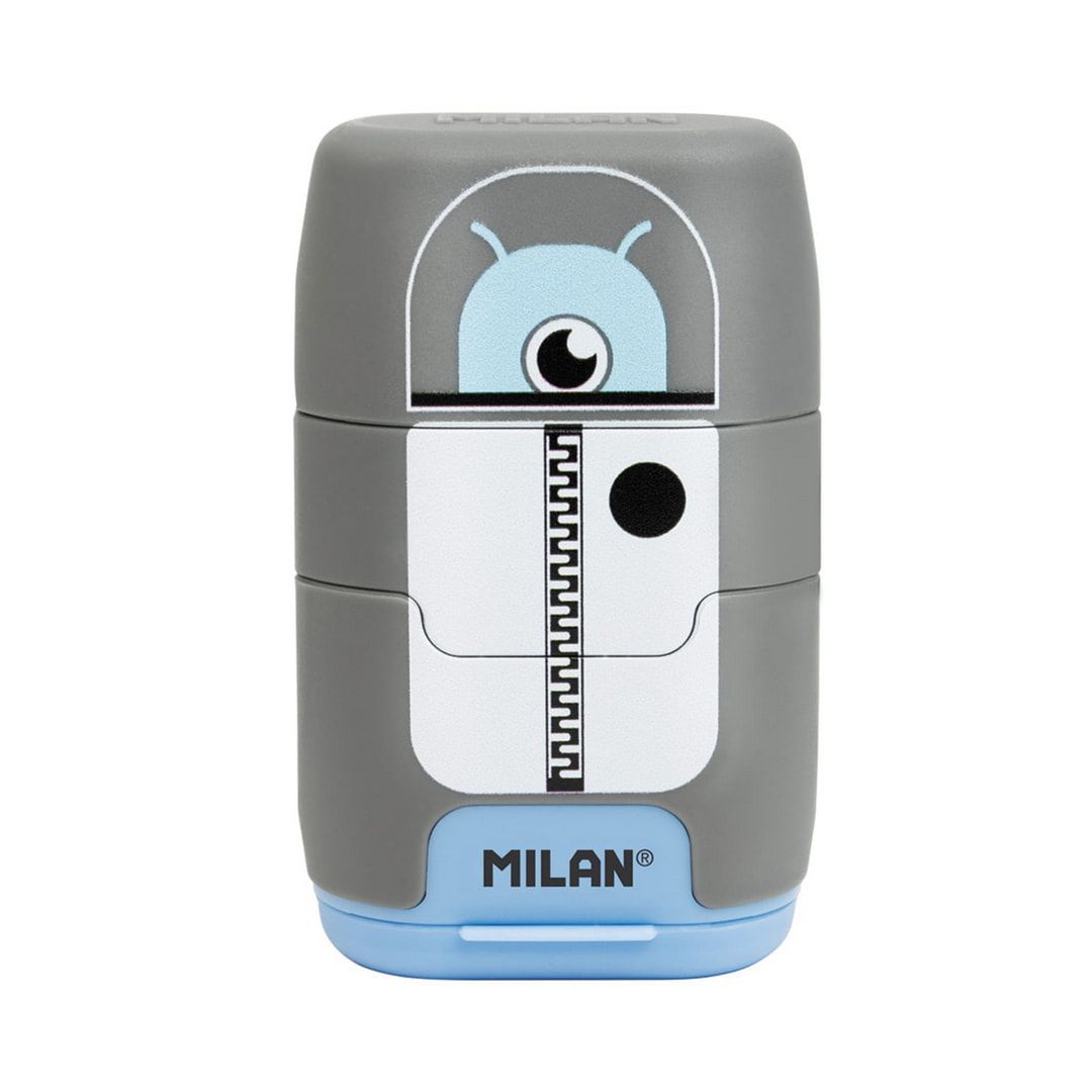MILAN Compact橡皮擦+削筆器/ 星際小小兵/ 灰星人