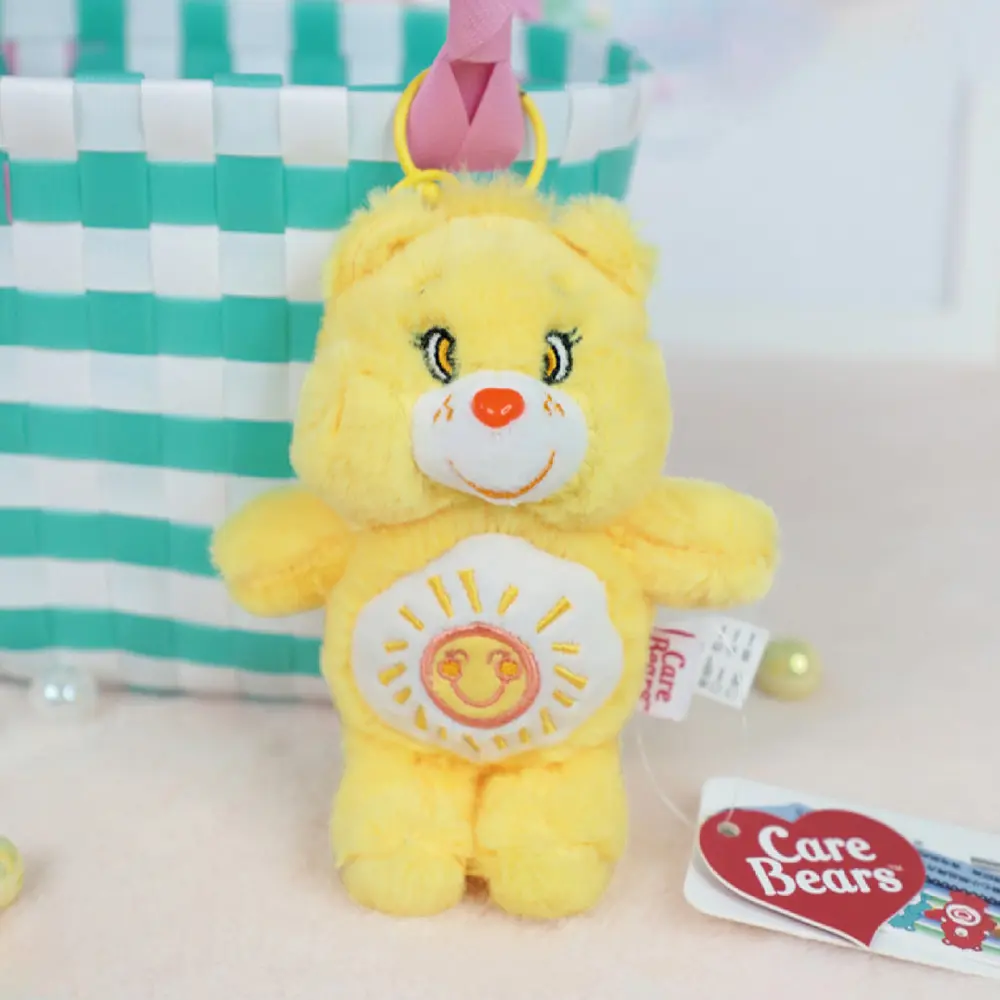 Kiiwi O! CARE BEARS彩虹熊療癒絨毛公仔鑰匙圈/ 陽光黃/ 平行輸入
