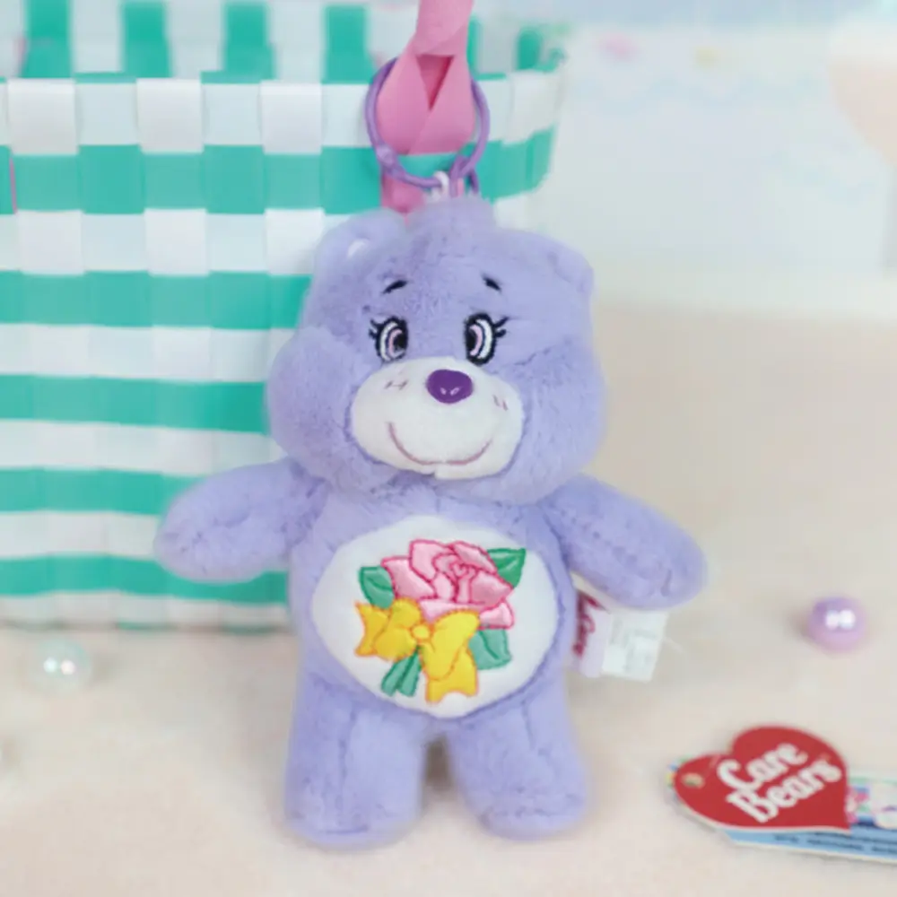Kiiwi O! CARE BEARS彩虹熊療癒絨毛公仔鑰匙圈/ 鮮花紫/ 平行輸入
