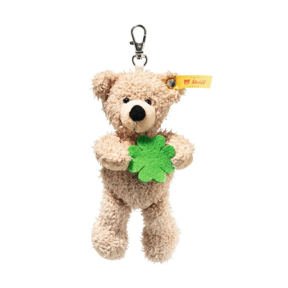 Steiff金耳釦泰迪熊吊飾/ Fynn Teddy Bear幸運草/ 黃標