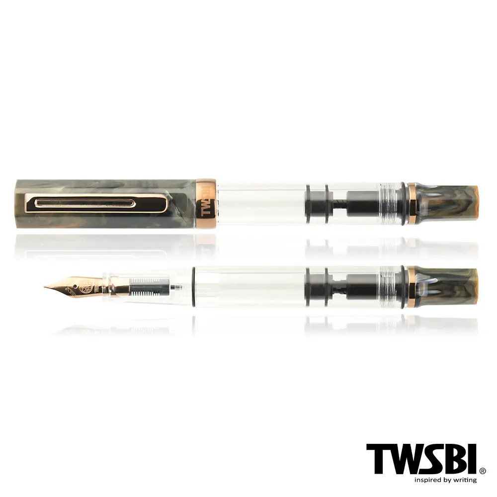 TWSBI ECO活塞上墨鋼筆/ 石紋綠&古銅/ EF