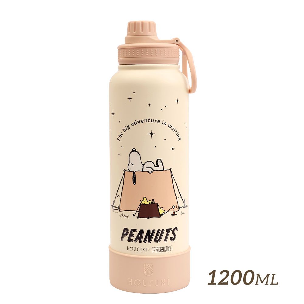 HOUSUXI史努比大容量保冷保溫瓶/ 附吸管/ 1200ml