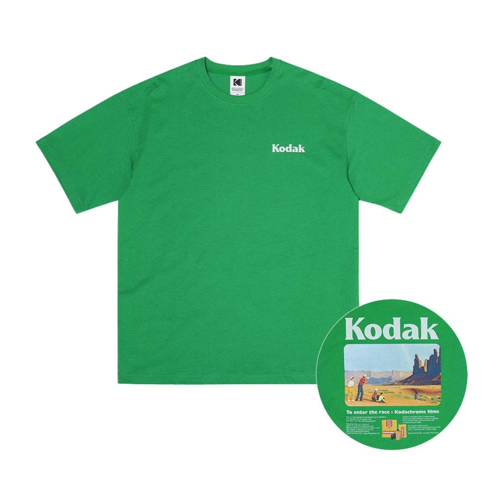 韓國 KODAK 自然風景印花短袖T恤 綠色GREEN/S