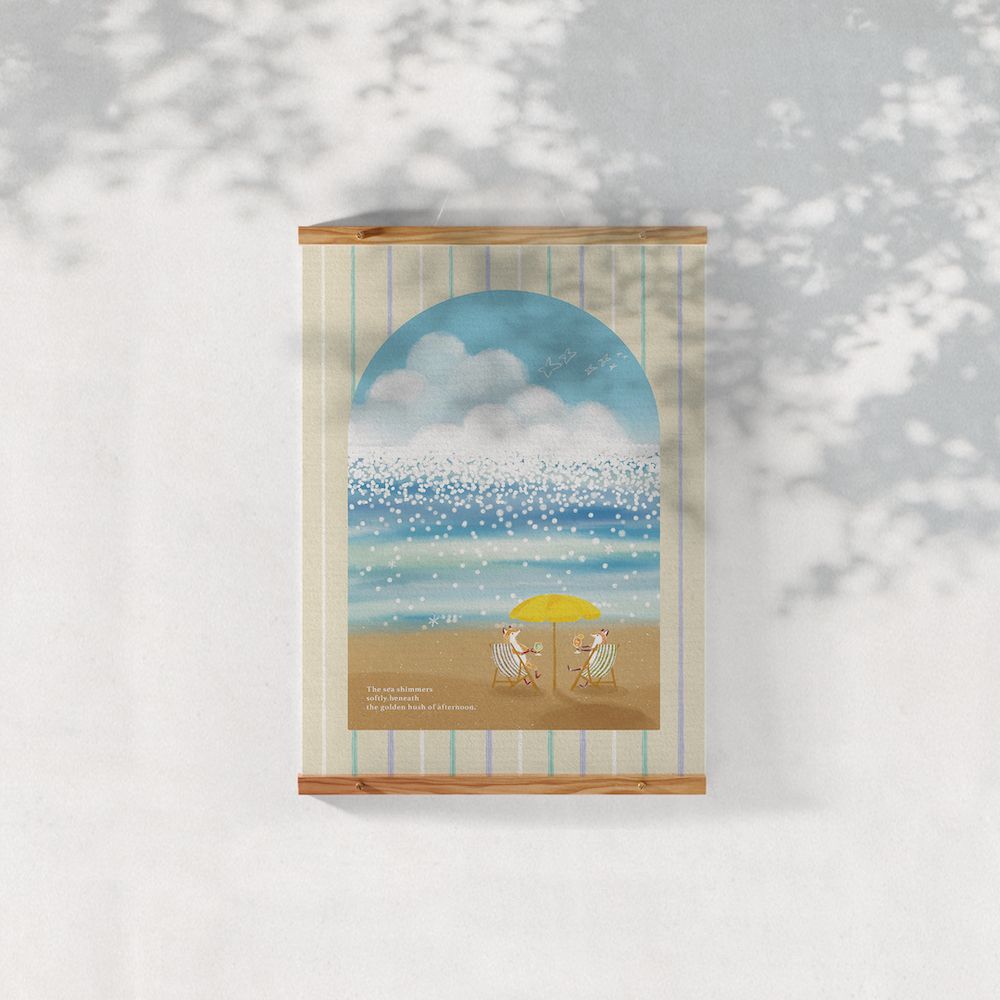 Hello Studio插畫A4海報/ 金光下的海