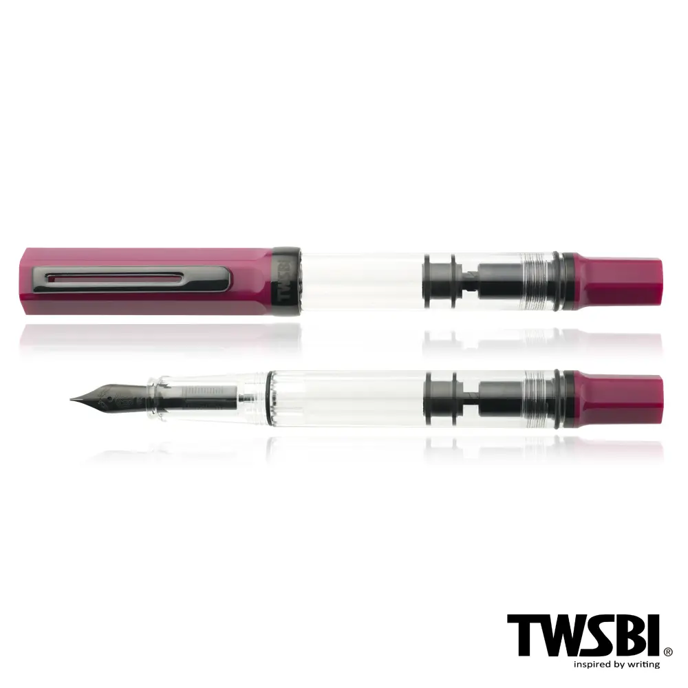 TWSBI ECO活塞上墨鋼筆/ 李紅&黑鈦/ M