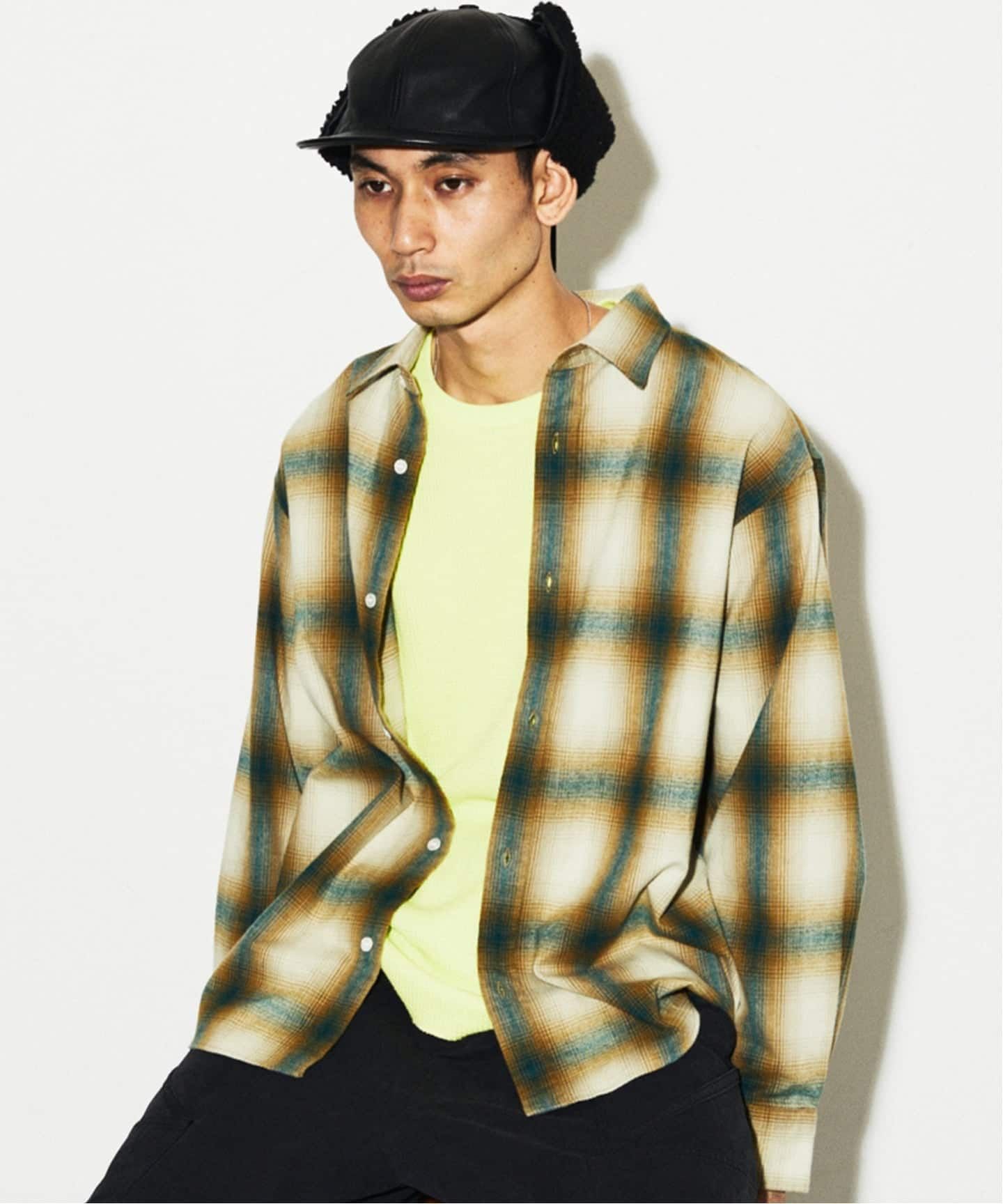 JS/OMBRE CHECK FLANNEL REG 1/上衣/米色(028)/L