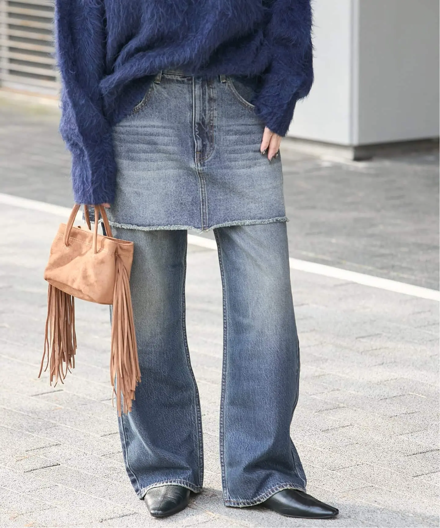 JS/10oz Denim Mini Skirt/裙子/藍色(044)/FREE