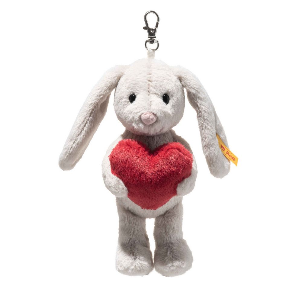 Steiff金耳釦泰迪熊/ Pendant Hoppie Rabbit Love抱愛心兔子吊飾