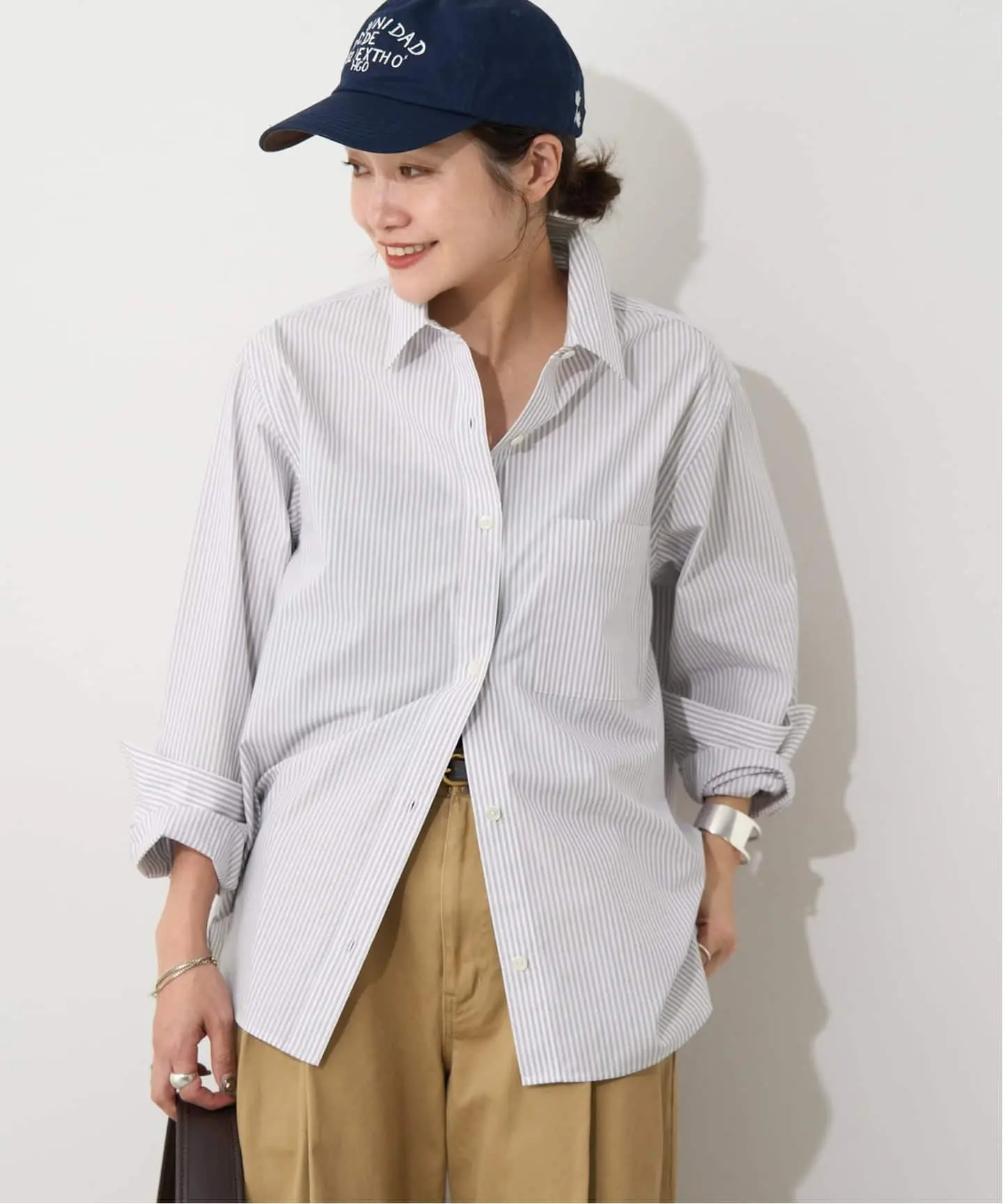 JS/YARN DYED TYPEWRITER REGULAR SHIRT (2)/上衣/紫色(050)/FREE