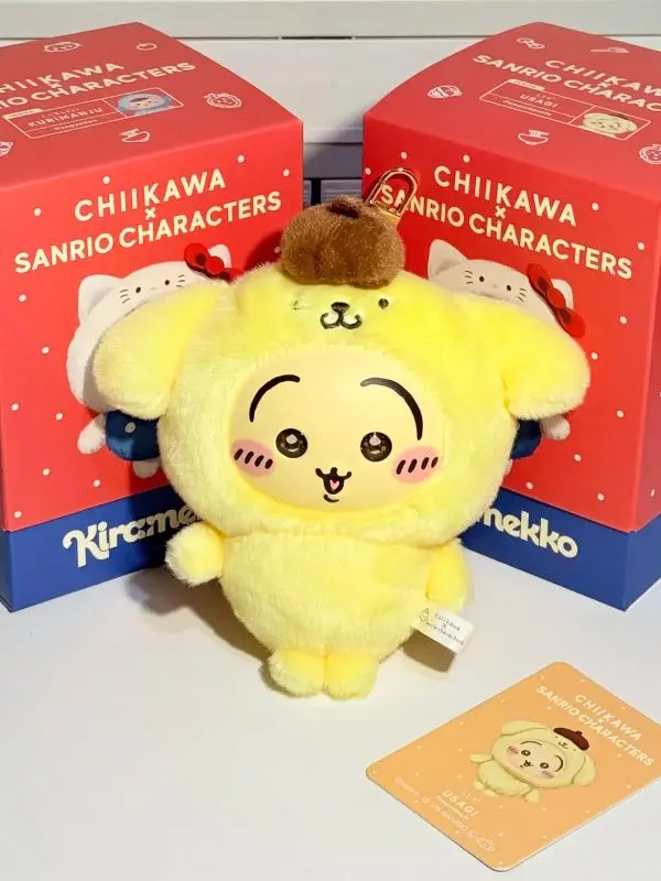 Chiikawa×Sanrio characters烏薩奇x布丁狗搪膠毛絨/ 單入