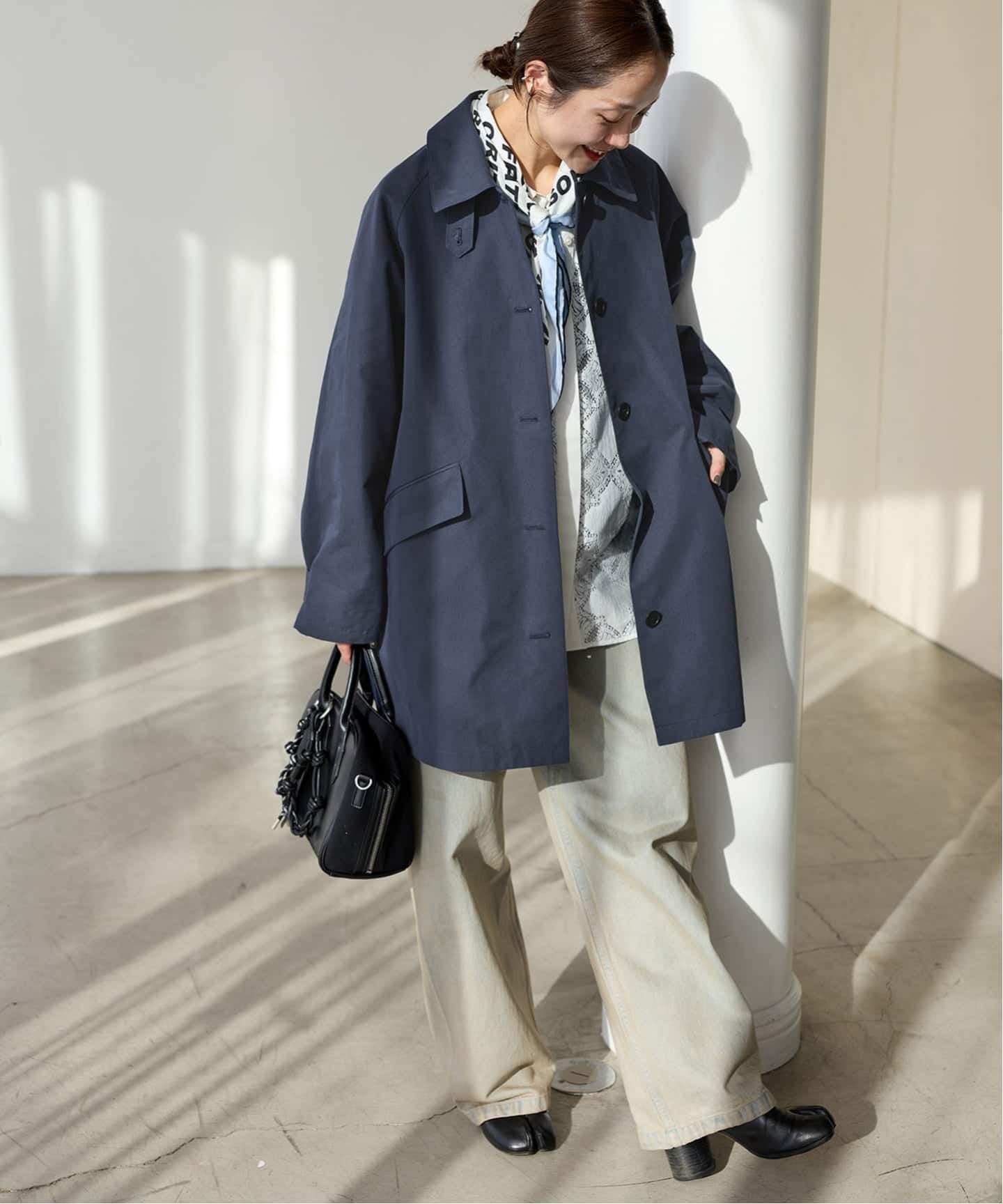 JS/Cotton Stand Collar Midi Coat/大衣/藏青色(040)/FREE