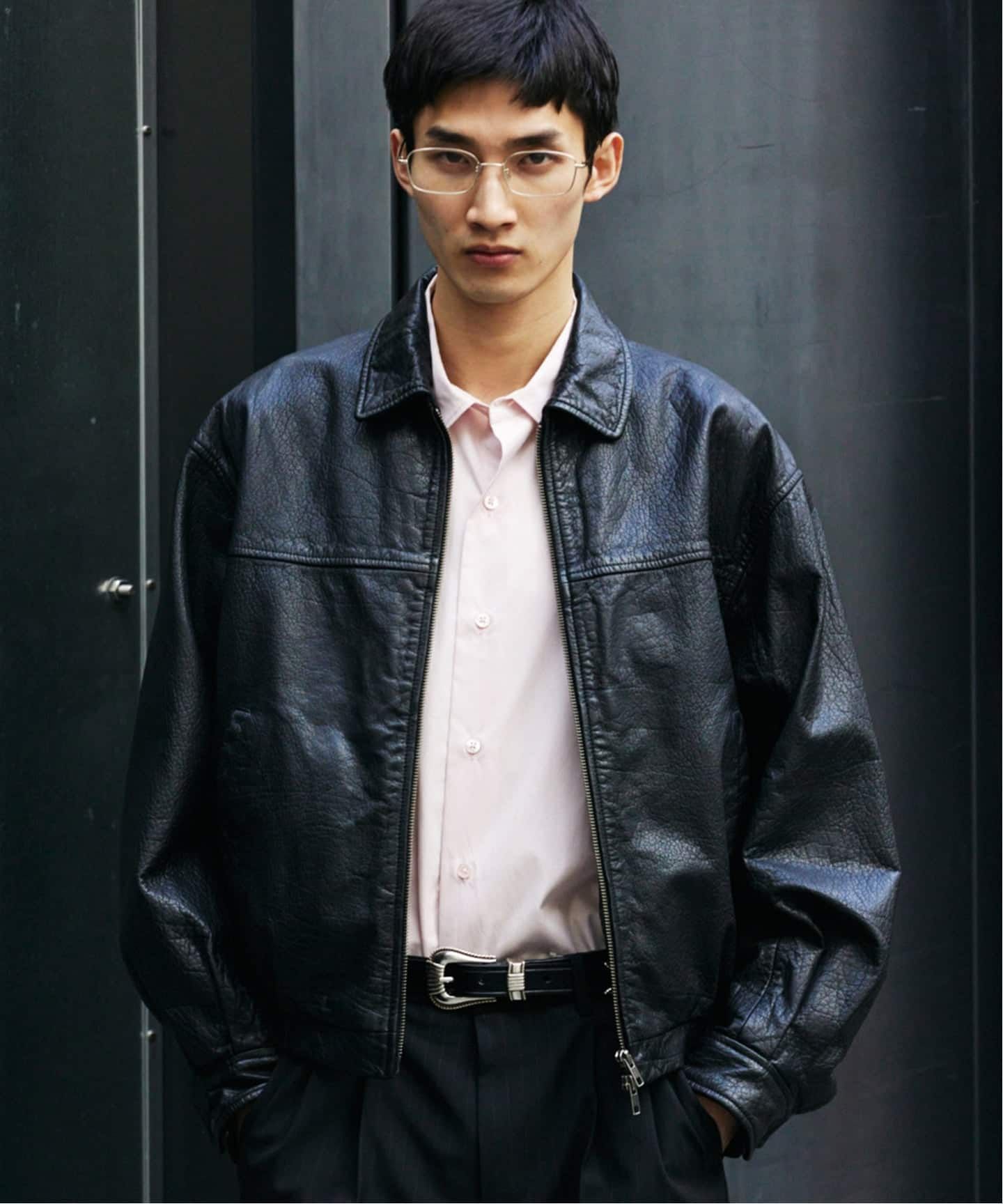 JS/BF LEATHER WASHED ZIP BZ/外套/黑色(001)/M