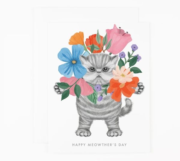 DEAR HANCOCK母親卡/ Happy Meowther's Day/ 貓與花卉