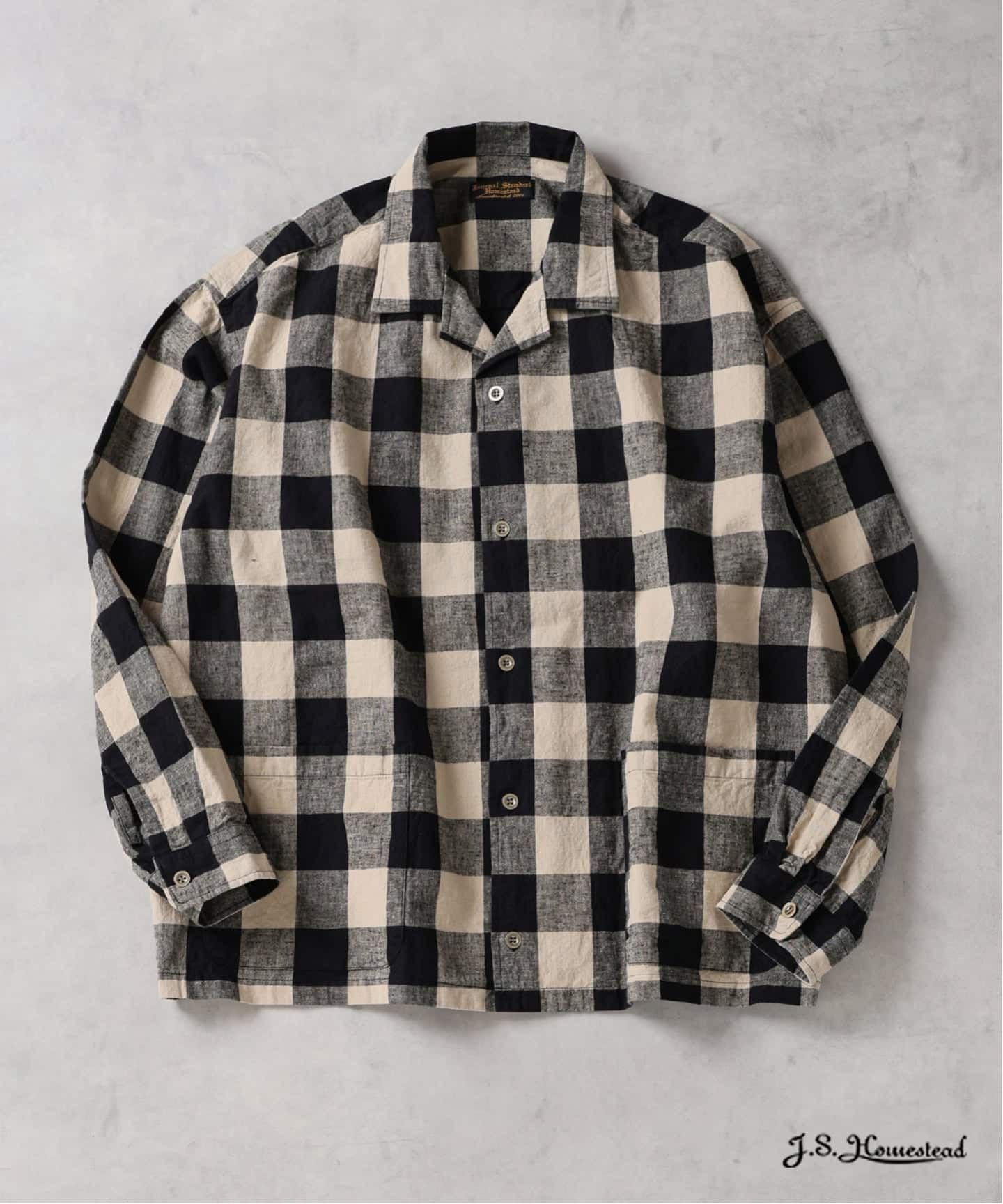 JS/relax open C/L SHIRT/上衣/黑色(002)/L