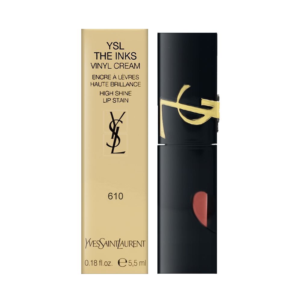 【YSL聖羅蘭】奢華印記鎖心光唇釉 5.5ml #610 冰裸烏龍 -平行輸入