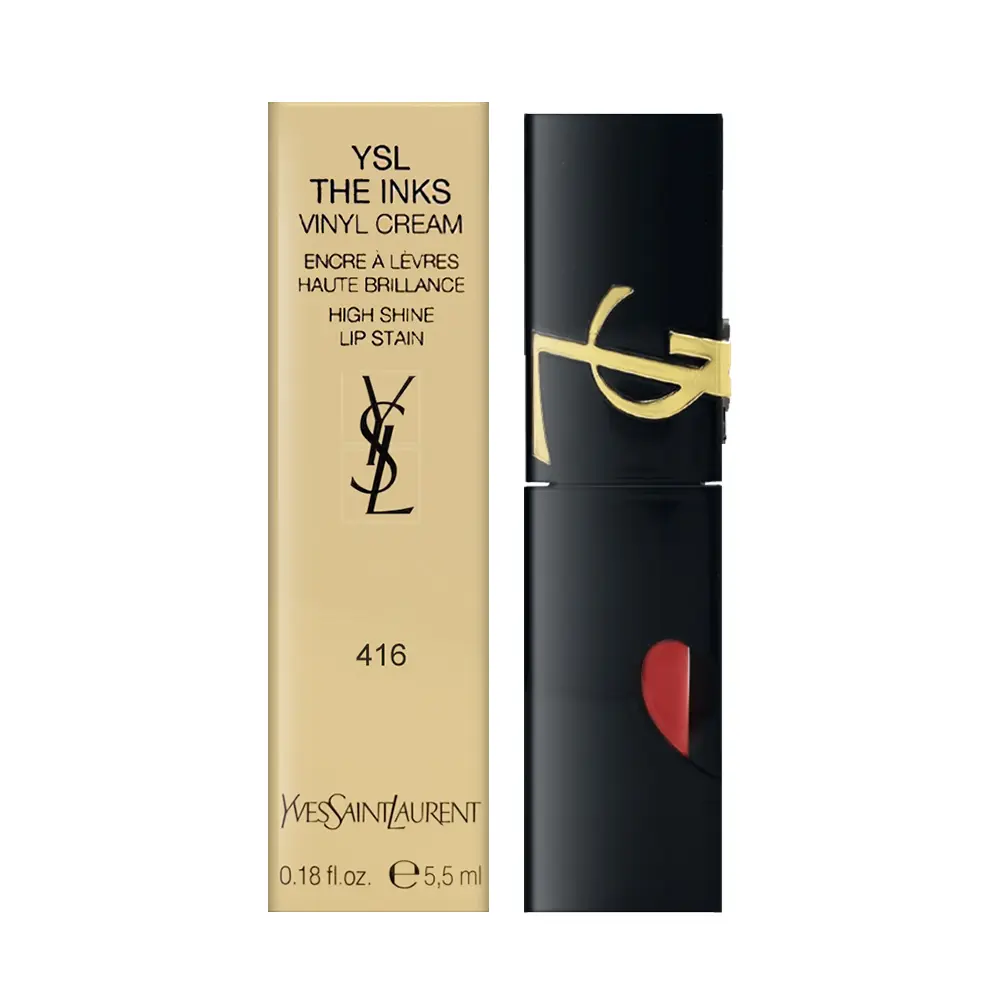 【YSL聖羅蘭】奢華印記鎖心光唇釉 5.5ml #416 嗆辣迷幻 -平行輸入