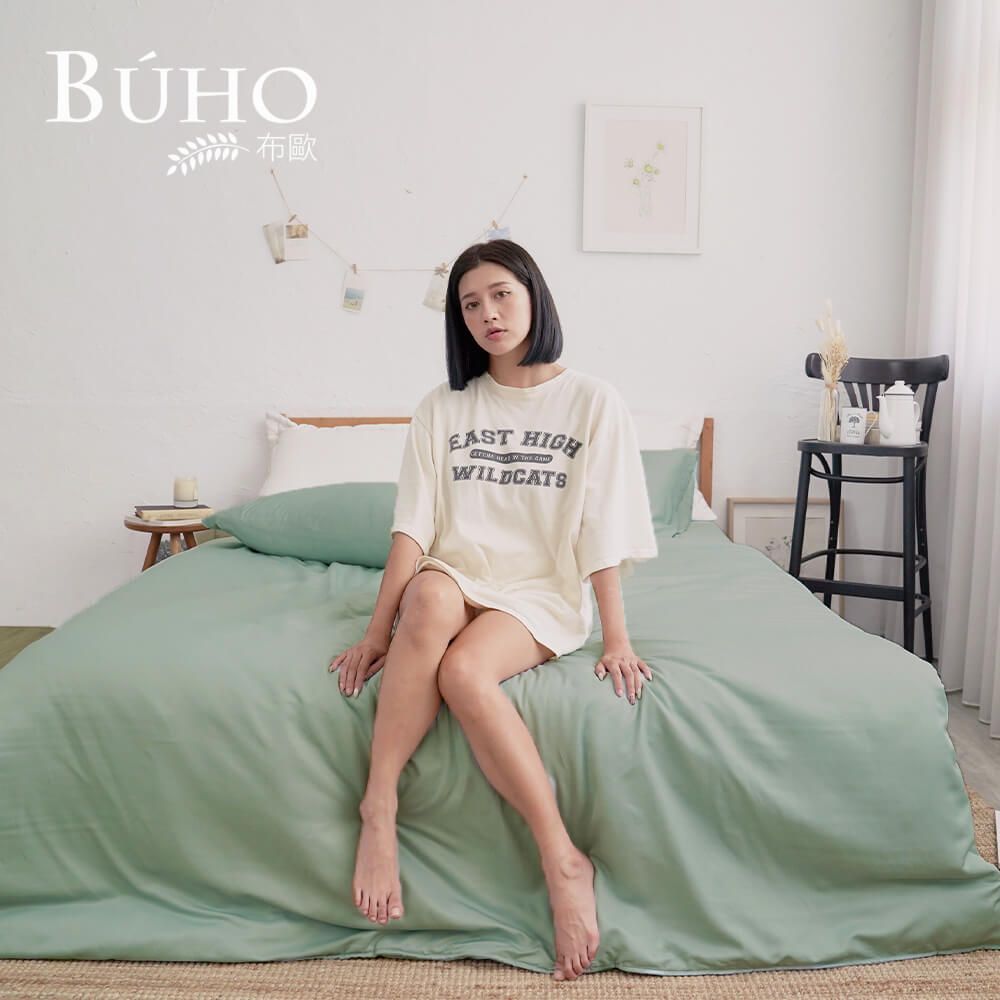 【BUHO布歐】台灣製LYOCELL萊賽爾3.5尺單人床包(不含枕套被套)/ 清澈綠