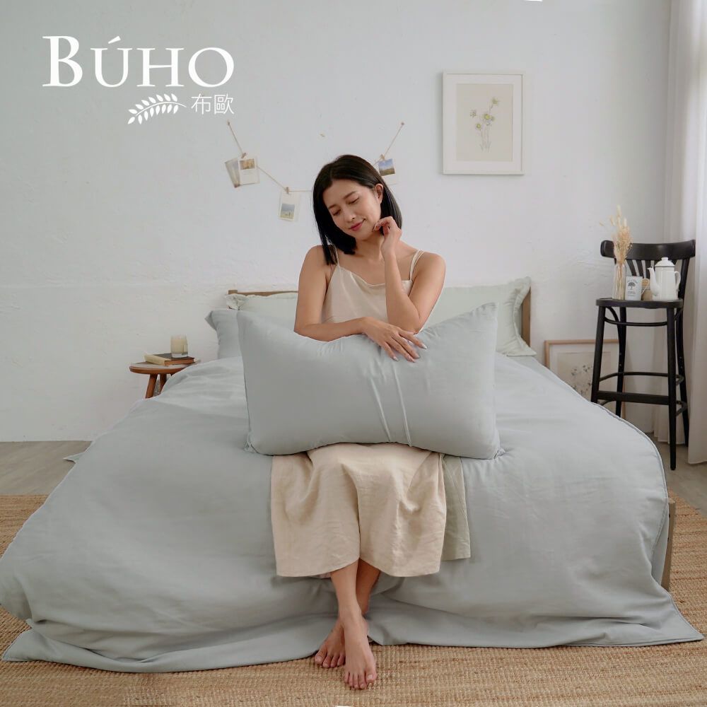 【BUHO布歐】台灣製LYOCELL萊賽爾5尺雙人床包(不含枕套被套)/ 雪灰