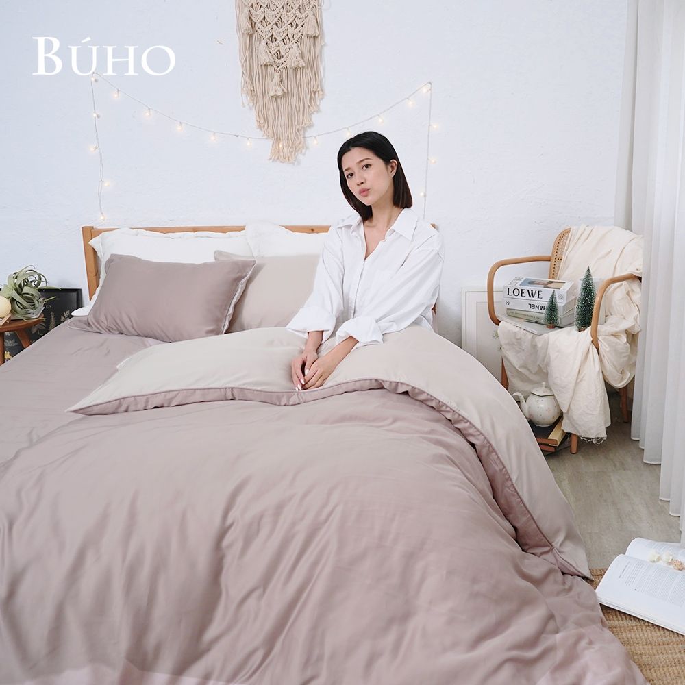 【BUHO布歐】絲滑星鑽100支純天絲™4.5x6.5尺單人鋪棉兩用被套-台灣製/ 玫瑰絲絨