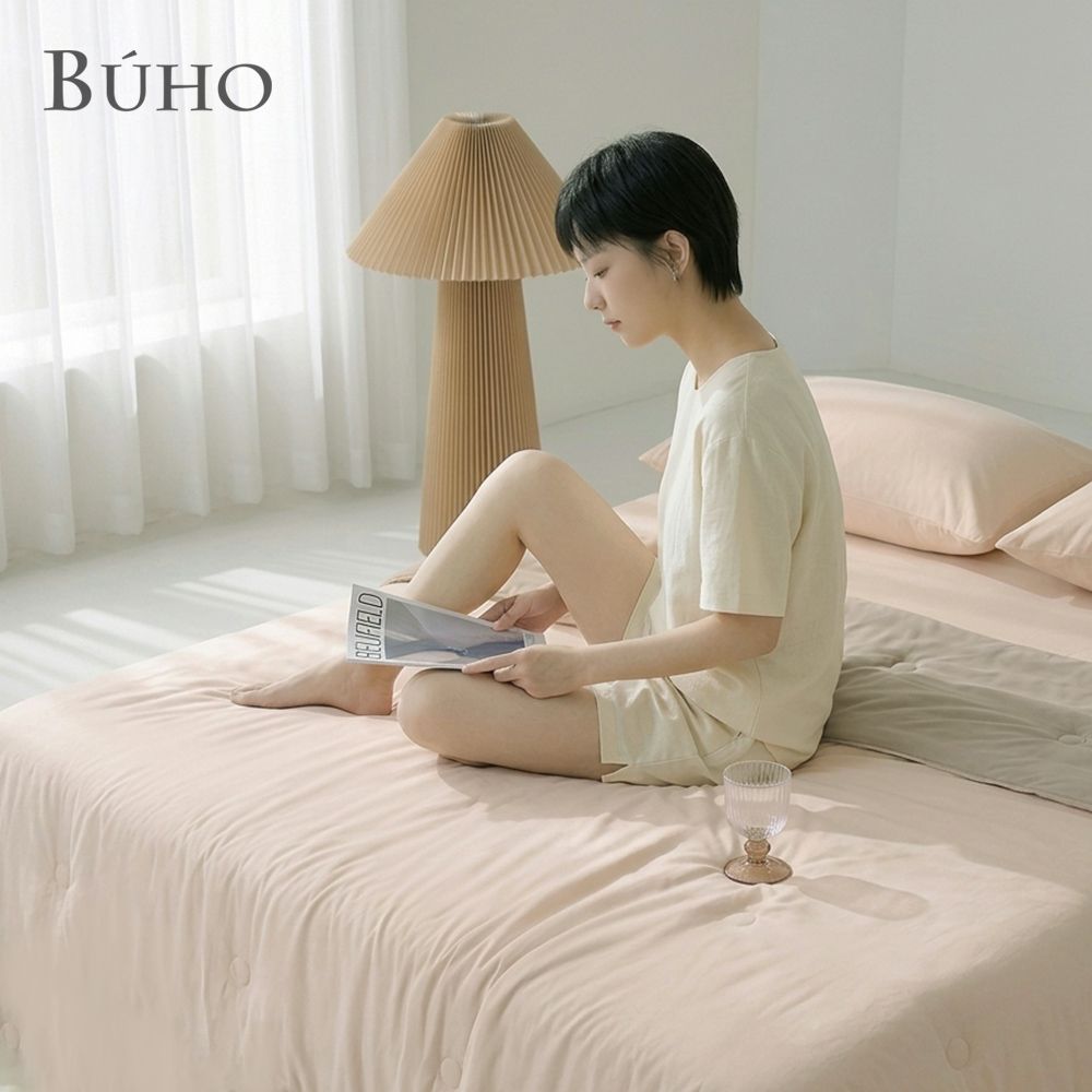 《BUHO布歐》零度冰眠紗｜涼感3.5尺單人床包枕套二件組/ 禾栗芽
