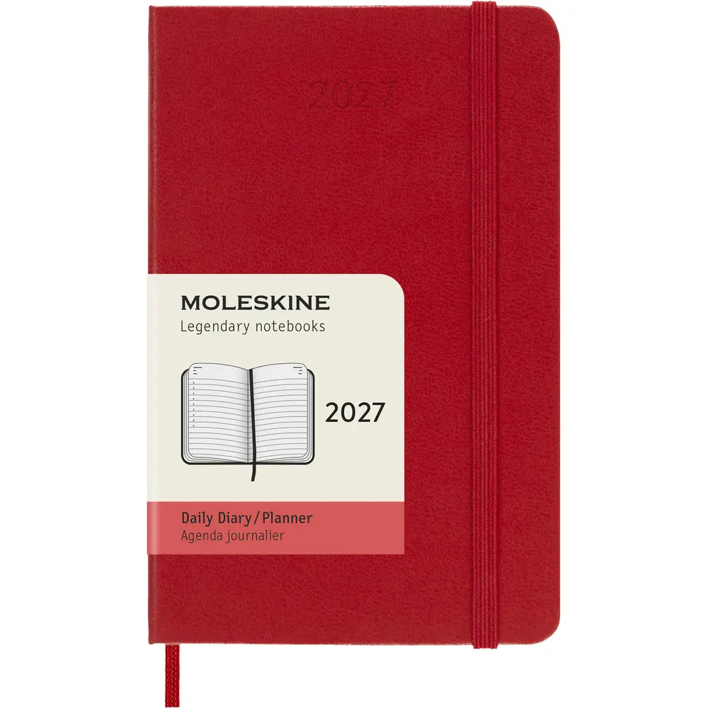 2027 MOLESKINE日記手帳/ 12M/ 硬殼/ 口袋型/ 紅