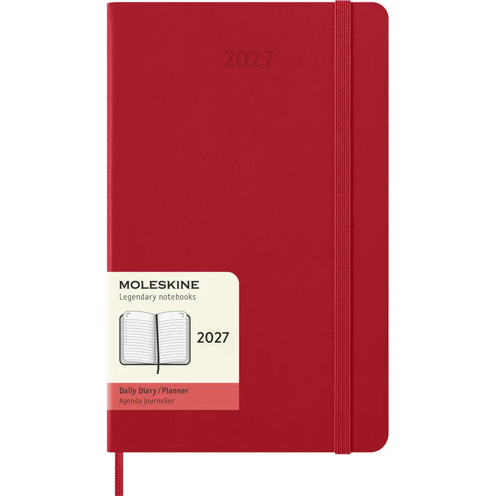 2027 MOLESKINE日記手帳/ 12M/ 硬殼/ L型/ 紅