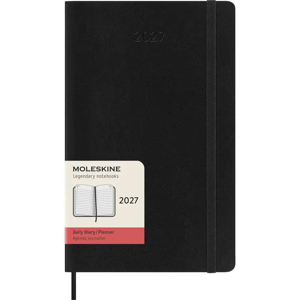 2027 MOLESKINE日記手帳/ 12M/ 軟皮/ L型/ 黑