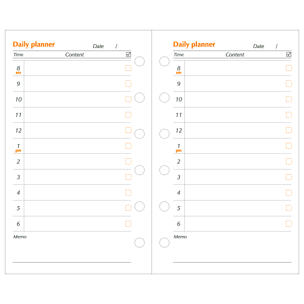 DATA MATE A7手冊內頁/ 日計劃表