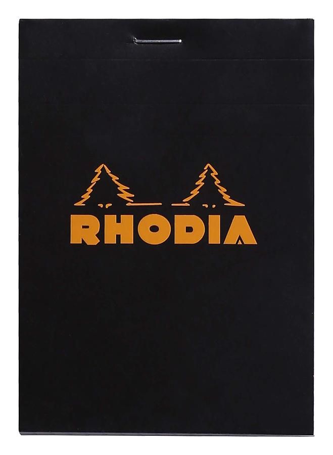 法國RHODIA 上掀式騎馬釘方眼筆記本/ 85X120MM/ Black/ Squared