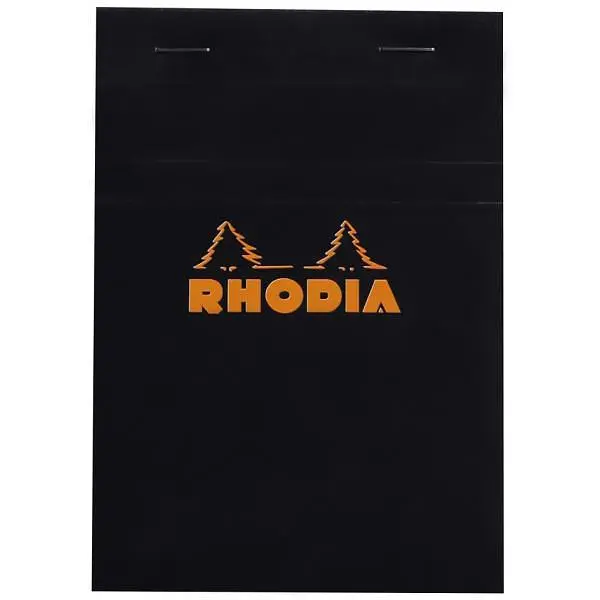 法國RHODIA 上掀式騎馬釘方眼筆記本/ A6/ Black/ Squared