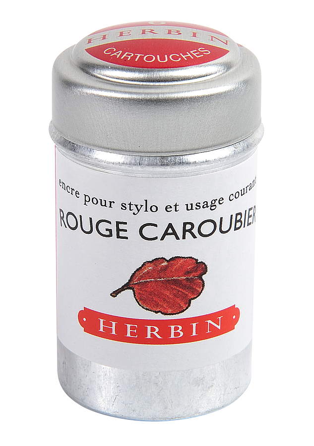 法國J. Herbin 鋁罐裝墨水管6入/ Rouge Caroubier