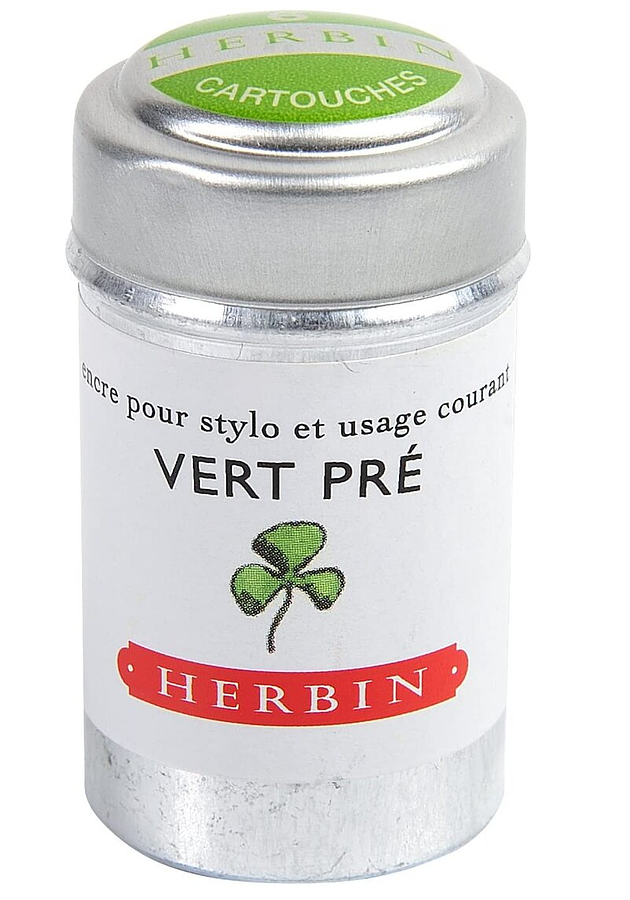 法國J. Herbin 鋁罐裝墨水管6入/ Vert Pre