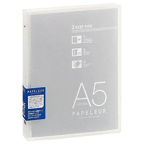 KYOKUTO 20孔薄型3用資料夾/A5/透明