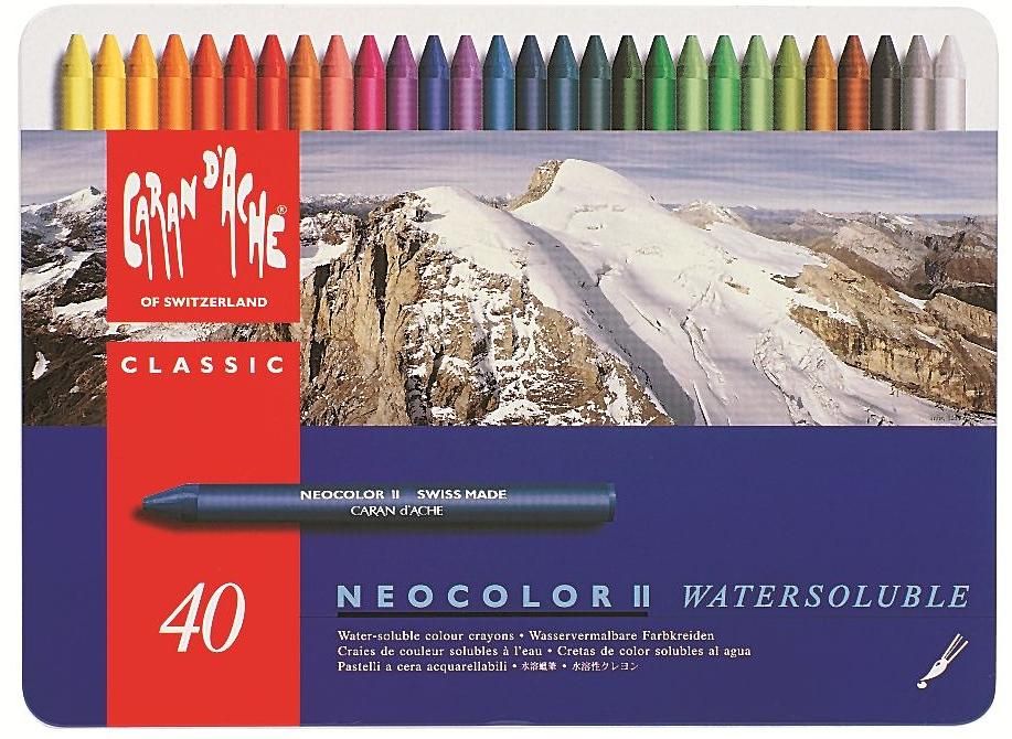 CARAN D'ACHE NEOCOLOR II專業水溶性蠟筆/40色