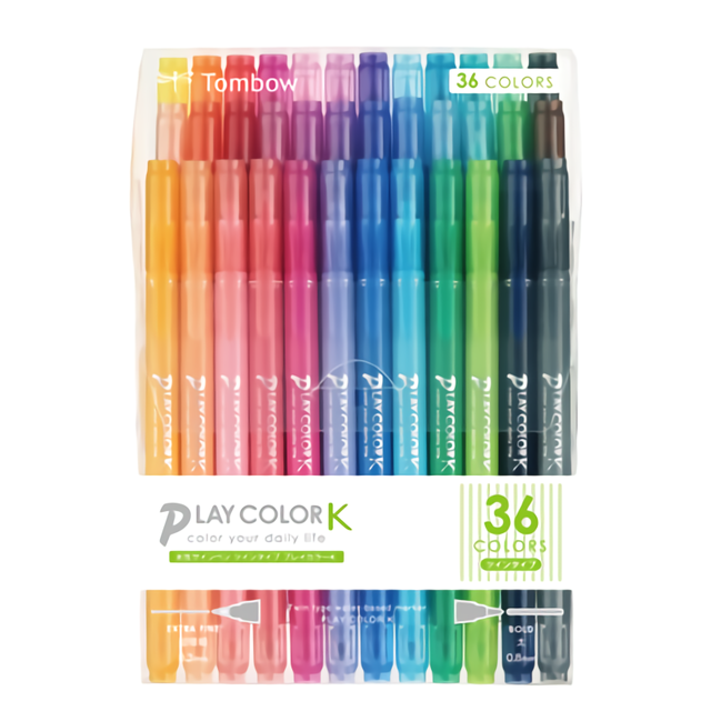 Tombow Playcolor K雙頭彩色筆/ 36色組