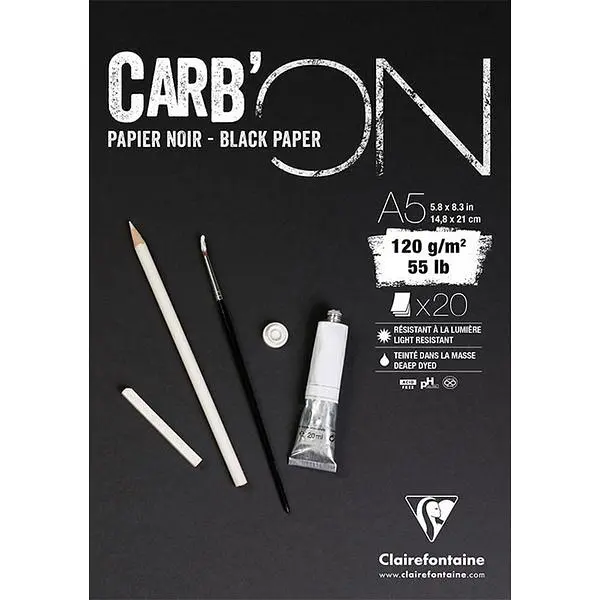 法國 Clairefontaine Carb'on 黑色素描本/ A5/ 120g