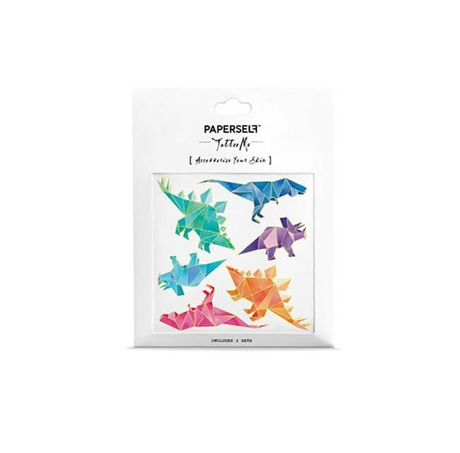 PAPERSELF刺青貼紙/ 幾何恐龍Geo Dino/ 2入