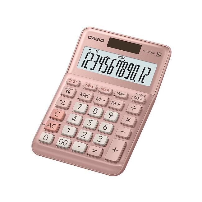 CASIO商用計算機/ 12位元/ 粉/ MS-120FM-PK
