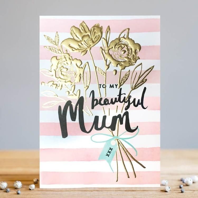 LOUISE TILER萬用卡/ Beautiful Mum Stripes燙金花束